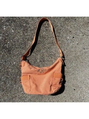 Vintage Genuine Desert Wash Peach Ripstop Cotton Utility Shoulder Bag Gorpcore